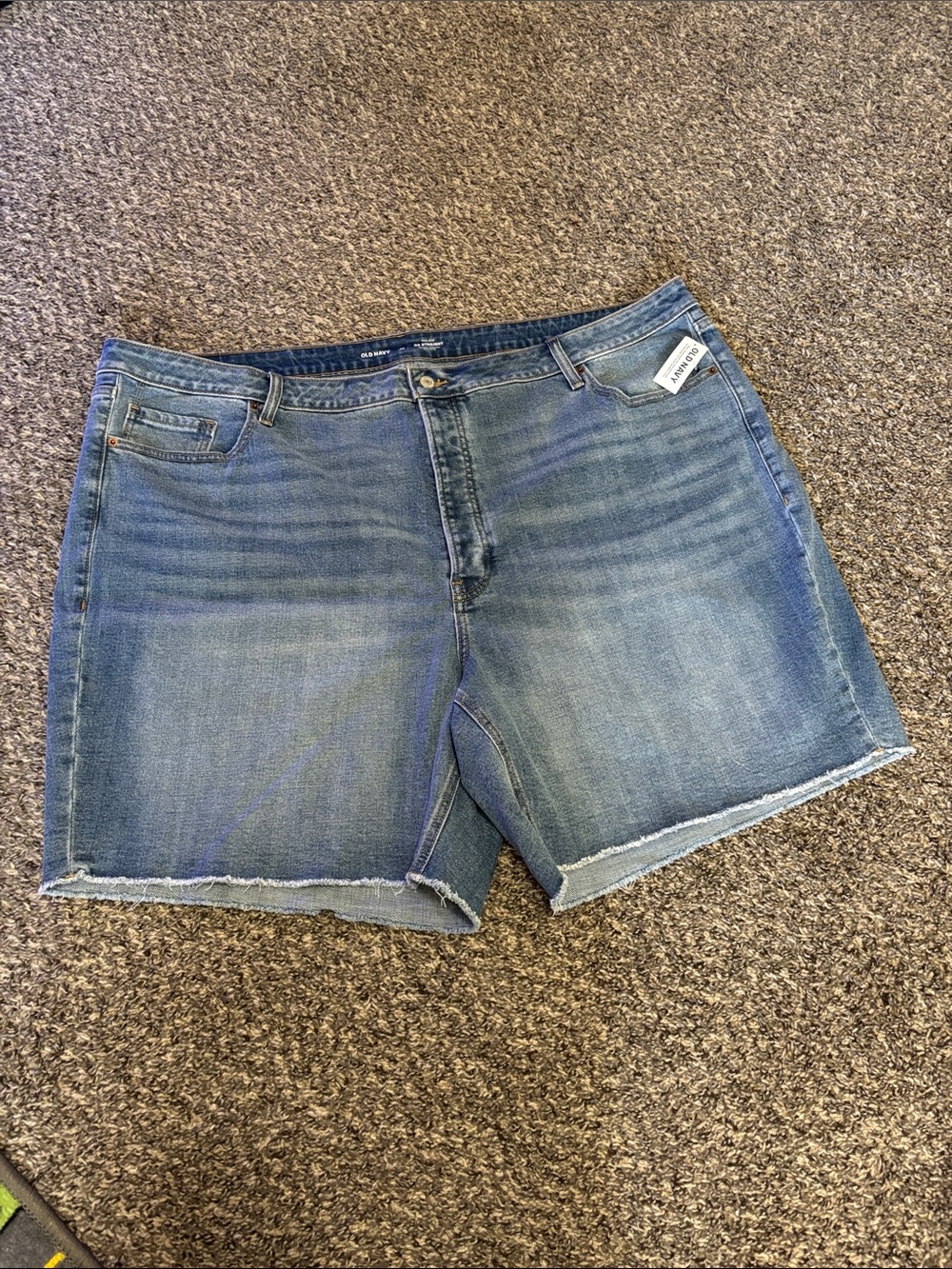Old Navy denim jean shorts NEW PLUS SIZE 28 OG STRAIGHT secret smooth pockets